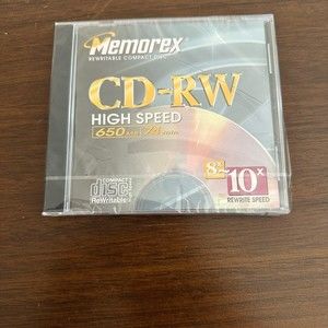 Memorex Cd-RW Compact Disks 650MB 74 Min Rewritable 8x 10X New